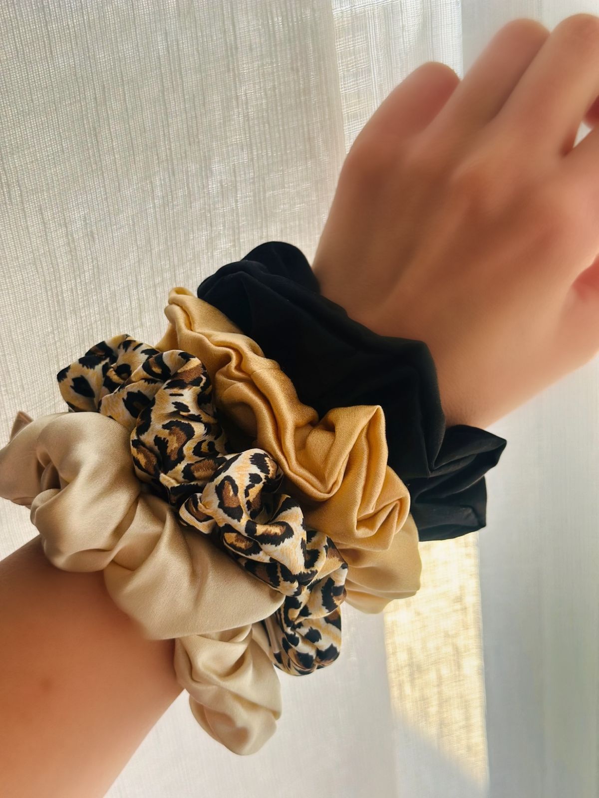 100% Luxurious Mulberry Silk Scrunchies - Printed - Image 3