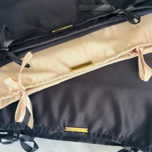 Luxury Moroccan Satin Pillow-Case With Ribbon Detail – Black